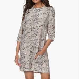Equipment Aubrey Neutral Snake Print Silk Dress Size Large